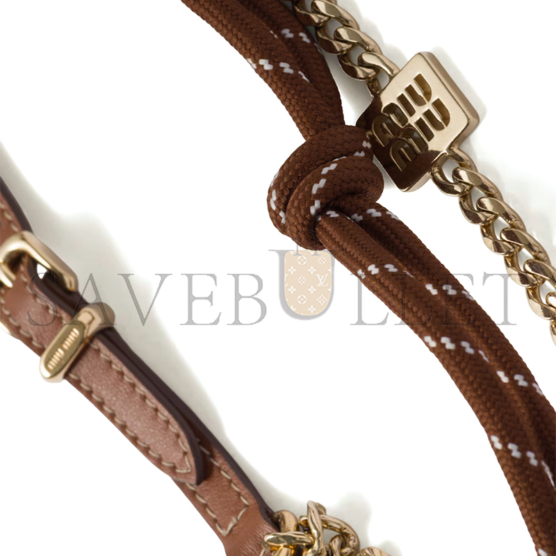 MIU MIU LEATHER, CORD AND METAL TRICK KEYRING 5TL510